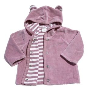 Nordstrom Baby Velour reversible jacket with ears on hood 3m